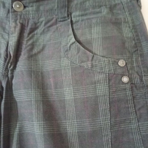 Attrattivo women's fabric pants used, plaid, slim fit, low rise