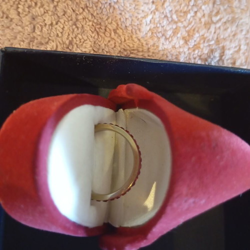 Silver ring gold plated, new, size 59, with stamps inside