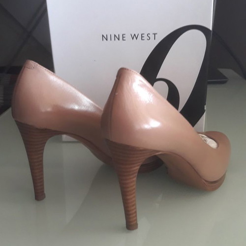 Nine West women's leather pumps used, beige-pink, size 37
