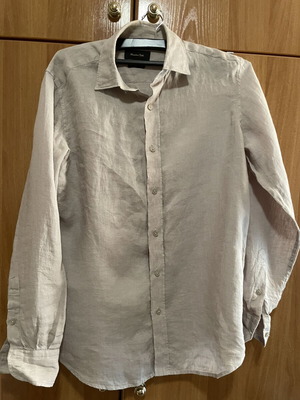 Massimo Dutti Linen Shirt, stone color, size small
