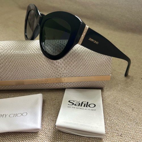 Jimmy Choo black cat-eye sunglasses like new with gold details