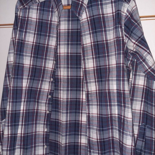 NARA CAMICIE women's plaid shirt used, white-blue-red
