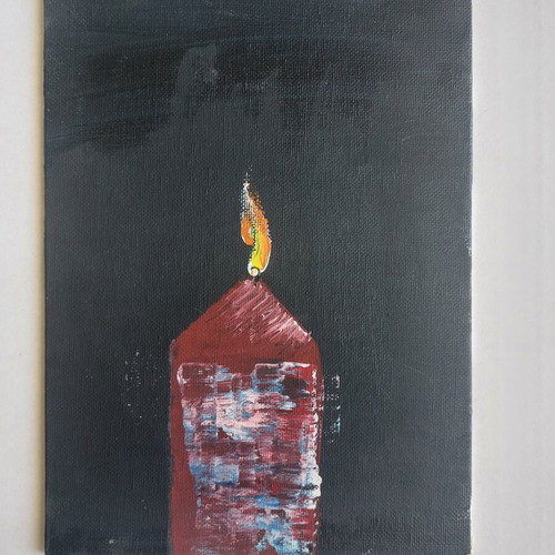 Handmade painting on thin canvas, like new