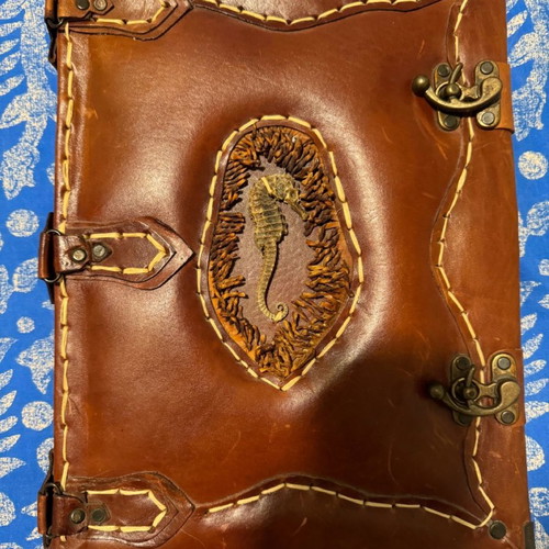 Handmade diary from Mani with leather cover new