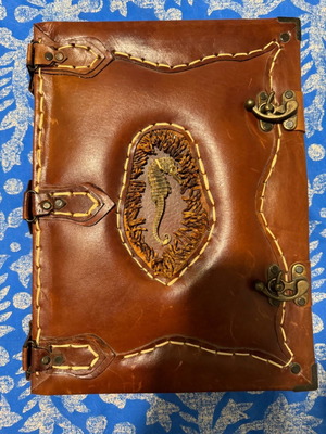 Handmade diary from Mani with leather cover new