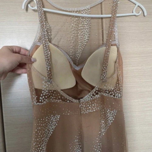 Handmade evening dress by Eirini Makkou, beige, size S/M