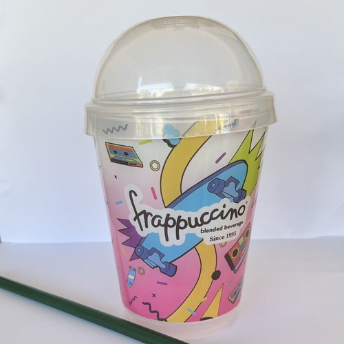 Starbucks Reusable Cold Birthday Cup 473ml like new, retro pink design