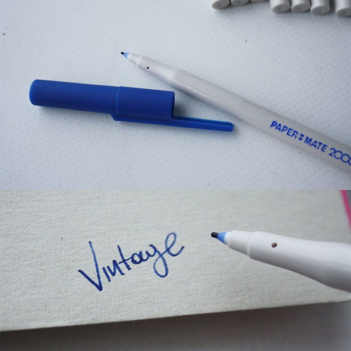 Σετ στυλό Paper Mate 2000, 12 μπλε εξαιρετικά λεπτά, vintage 90s