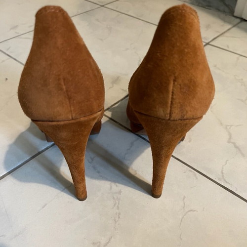 Stradivarius leather pumps used, tan, size 38