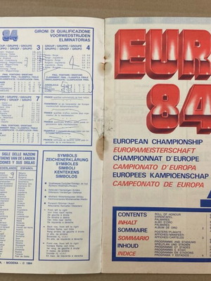 Panini 1984 UEFA EURO 84 Album used, 70 of 258 stickers completed