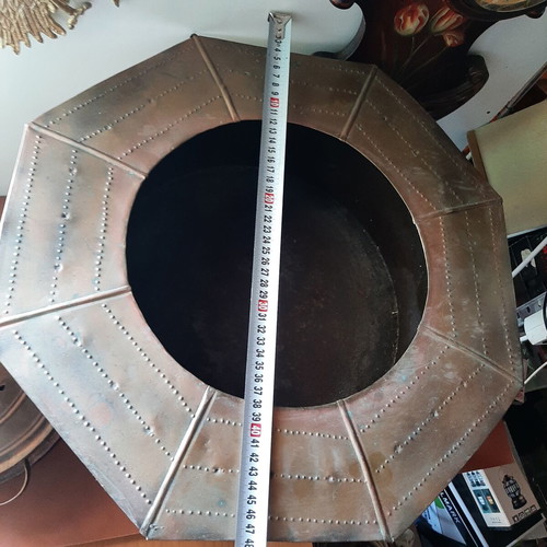 Ottoman copper brazier used, traditional handcrafted mangal