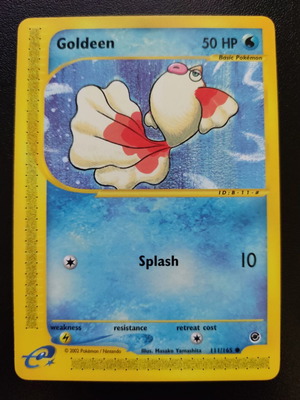 Pokemon Goldeen 111/165 from Expedition Base Set 2002 used