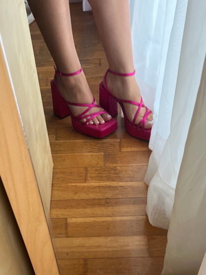 Zara pink high-heeled sandals like new, size 36