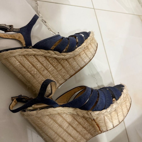Nine West platform sandals used, straw sole, size 36, worn