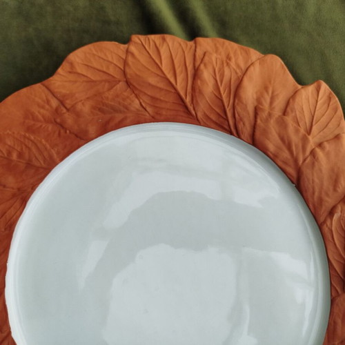 Ceramic serving platter "Lemon Leaf" like new
