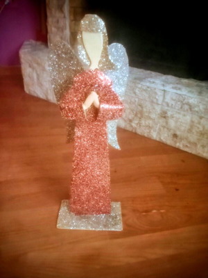 Metal angel tabletop decoration new, height 0.50 m