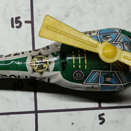 Tin German Police Helicopter vintage, used, 13 cm, collectible