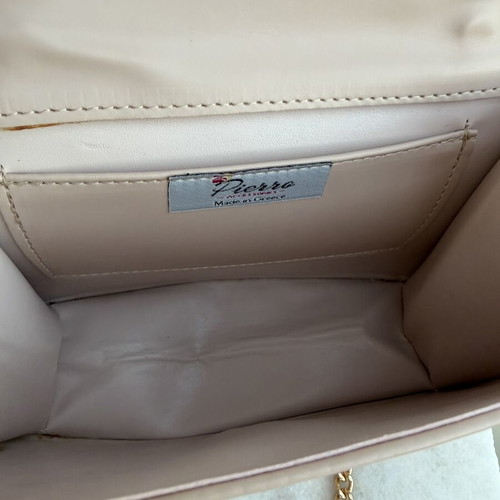 Pierro Accessories crossbody bag beige like new with chain