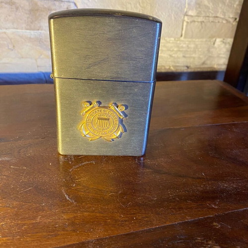 Vintage Oversized Table Lighter Reporter with United States Coast Guard Emblem used