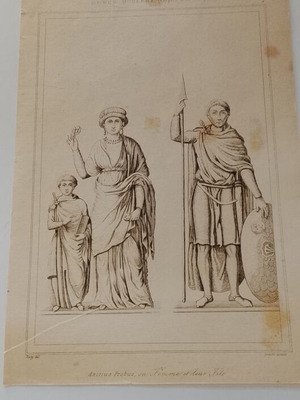 Οικογένεια Ανίκιος Πρόβος 1840 γαλλική ατσαλογραφία