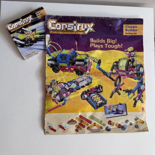 Construx Action Building System 1996 retro vintage used with case and instructions