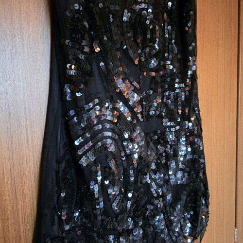 Bershka evening dress black with rhinestones sleeveless