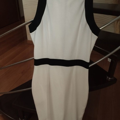H&M halter neck pencil dress like new, black and white, XS