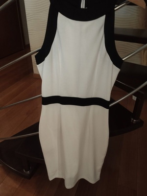 Φόρεμα halter neck pencil H&M σαν καινούργιο, μαύρο και άσπρο, XS