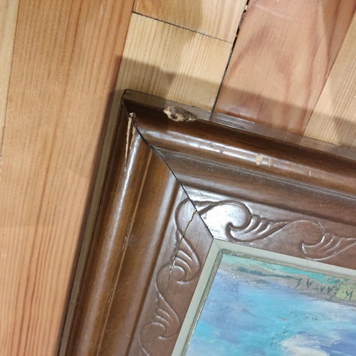 Epirus Bridge used oil painting on wood by K. Salta