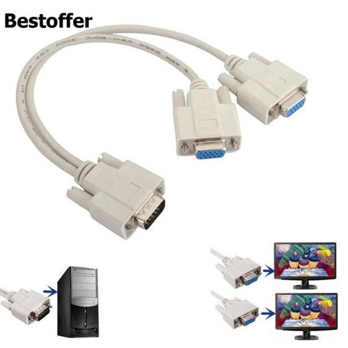 VGA splitter new, 1 male to 2 female VGA, 0.20 m length