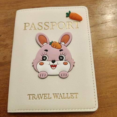 Passport holder with bunny and carrot like new