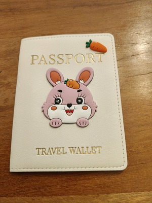 Passport holder with bunny and carrot like new