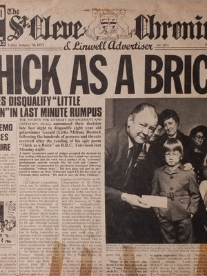 Jethro Tull Thick As A Brick vinyl LP album