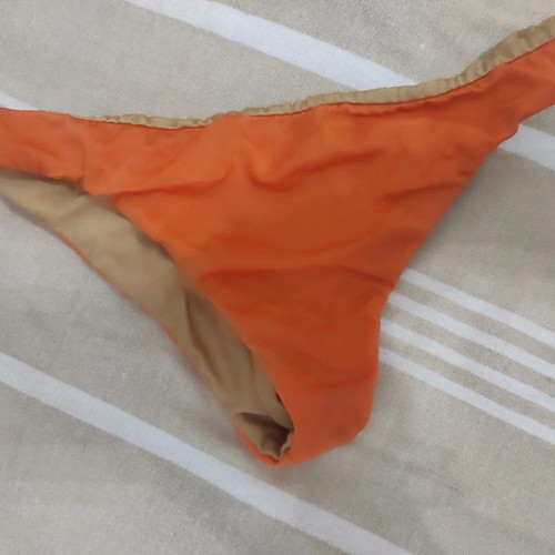 Calzedonia 70 swimsuit orange with beige gold lining like new