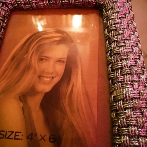 Silver photo frame with weaving for 10×15 photos used