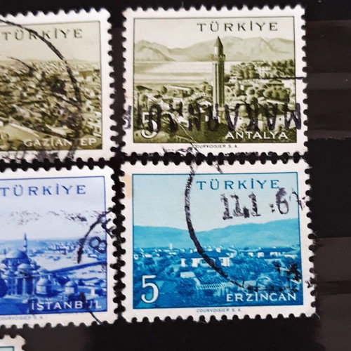 Γραμματόσημα Τουρκίας 1956-1960, Πόλεις της Τουρκίας (9) σαν καινούργια