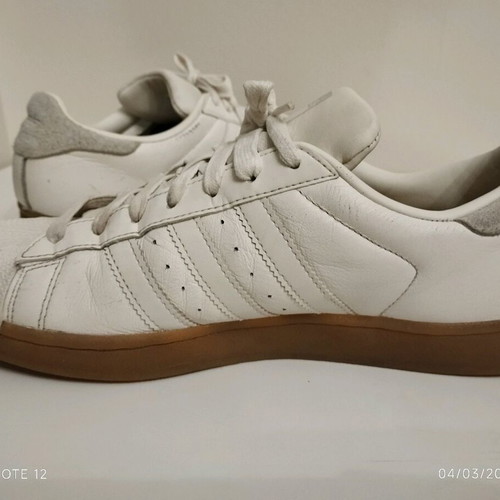 Adidas Superstar used white and grey athletic shoes size 41 and 1/3