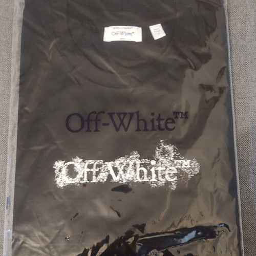 Off White black t-shirt size Large with logo and arrow design