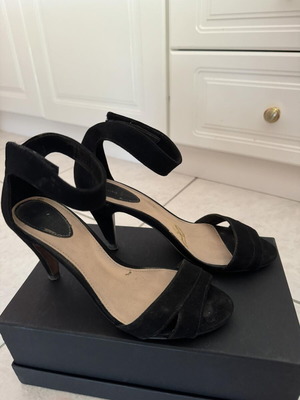 Bershka sandals used, size 36, black with 8cm heel