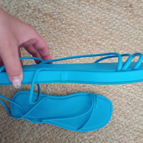 Pull & Bear sandals with laces size 39 used, blue turquoise