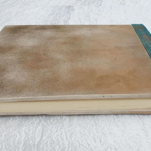 Handmade Wedding Baptism Album with Leather and Wooden Cover
