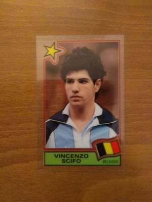 Panini Football Superstars 1984 transparency card with Enzo Scifo new