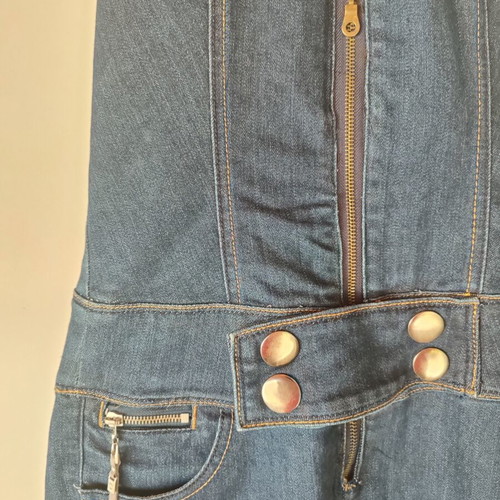 Denim jumpsuit like new, size S, blue, open back