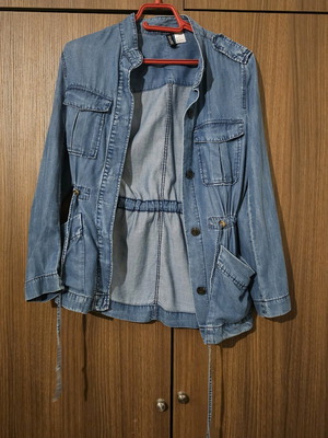 Long denim shirt H&M like new, blue turquoise, size S