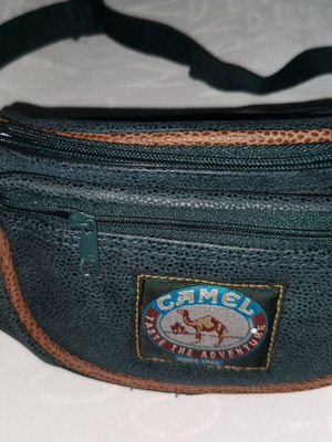 Camel waist bag, eco leather, 26cm