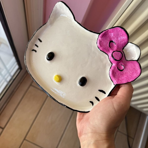Hello Kitty Handmade Decorative Clay Bowl