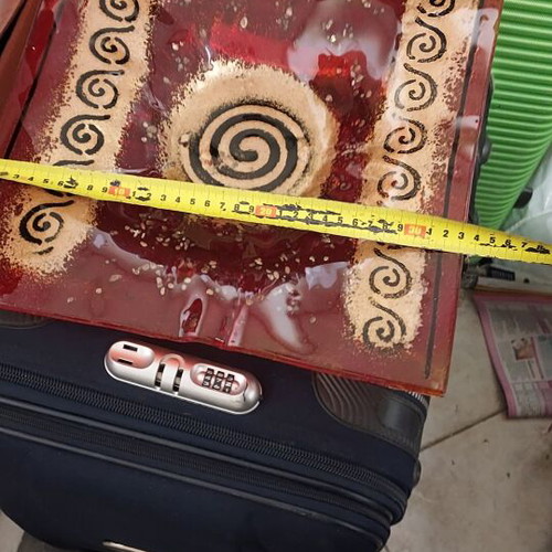 Handmade glass platter like new for decoration