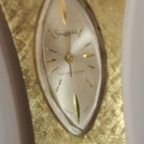 Vintage Sheffield gold tone watch uniquely shaped 1970s used, not working