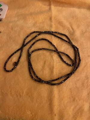 Beaded necklace glossy gray-brown like new