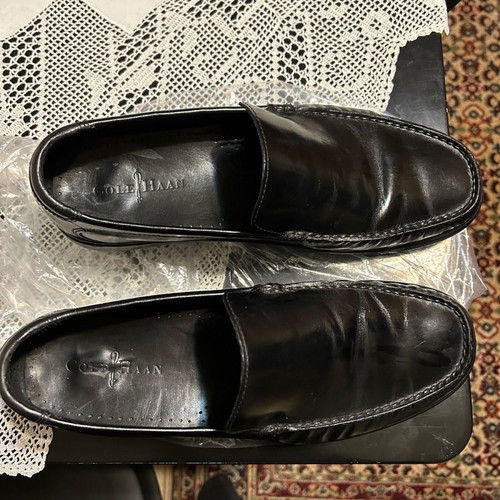 Cole Haan men's shoes used, black, size 43, slip-ons